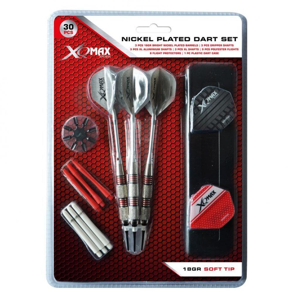 XQ MAX XQ Max Soft Tip Darts 18 g Nickel Barrel - 30 Pc Set Grey