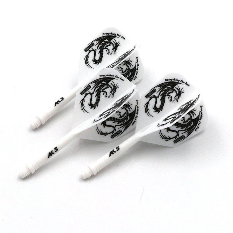 Plumas Cuesoul Flights AK5 Shape M Blanca Dragon Pattern