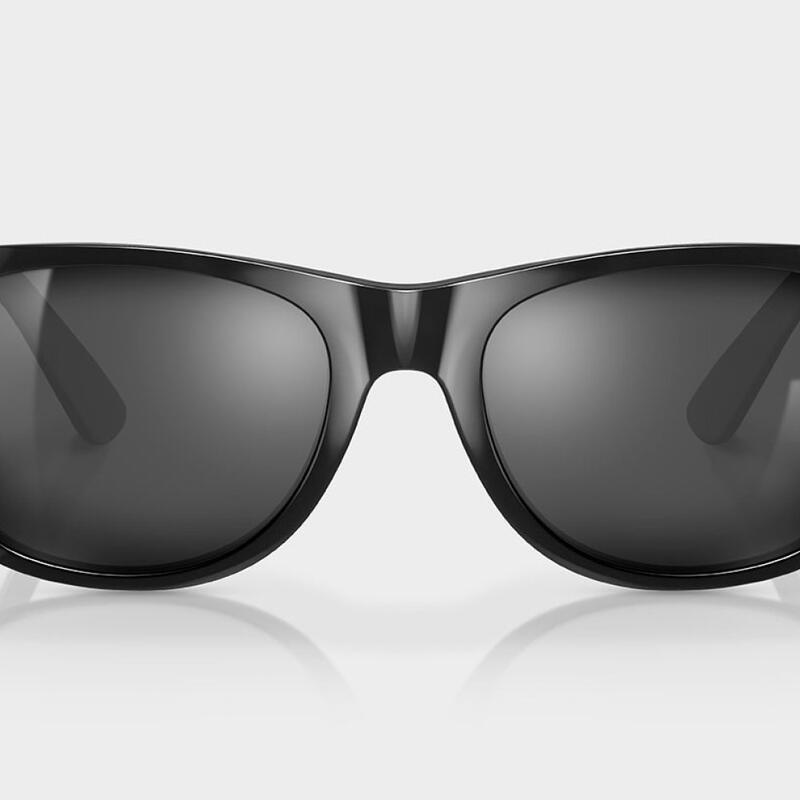 Lunettes de soleil acétate recyclé Surf Homme et Femme Total Black Noir