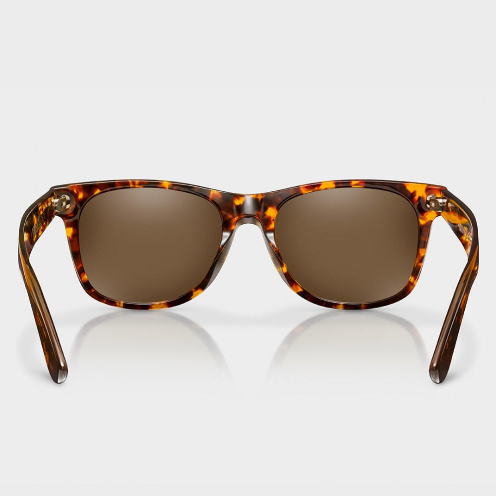 Lunettes de soleil acétate recyclé Surf Homme et Femme Temple Marron 3/7