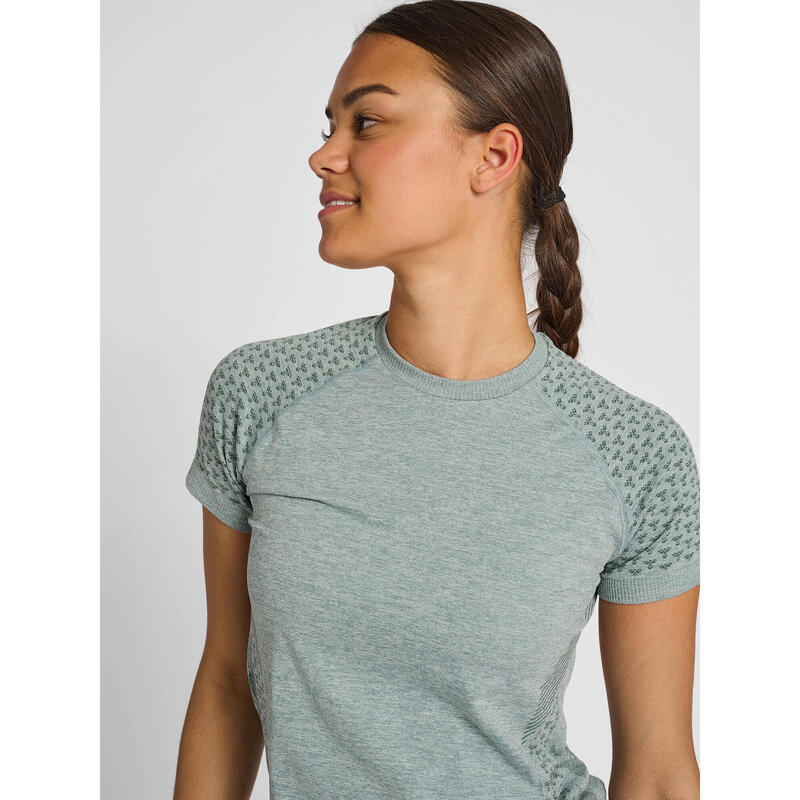 T-Shirt Hmlci Yoga Dames Rekbaar Sneldrogend Naadloos Hummel