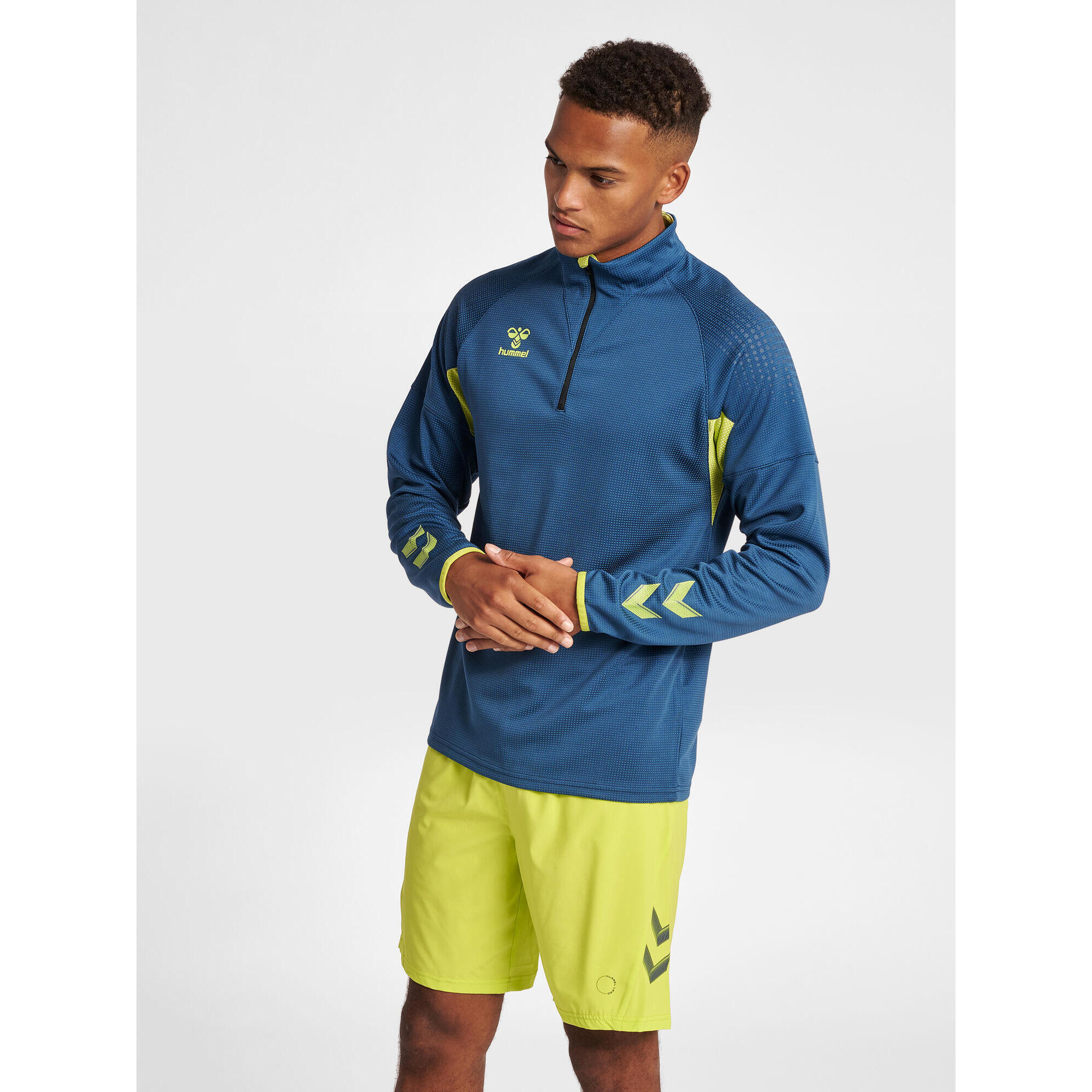 Hummel - Demie-fermeture Éclair Zip Sweat-shirt Hmllead Homme Hummel - Sweat-shirt - Bleu - S - Decathlon