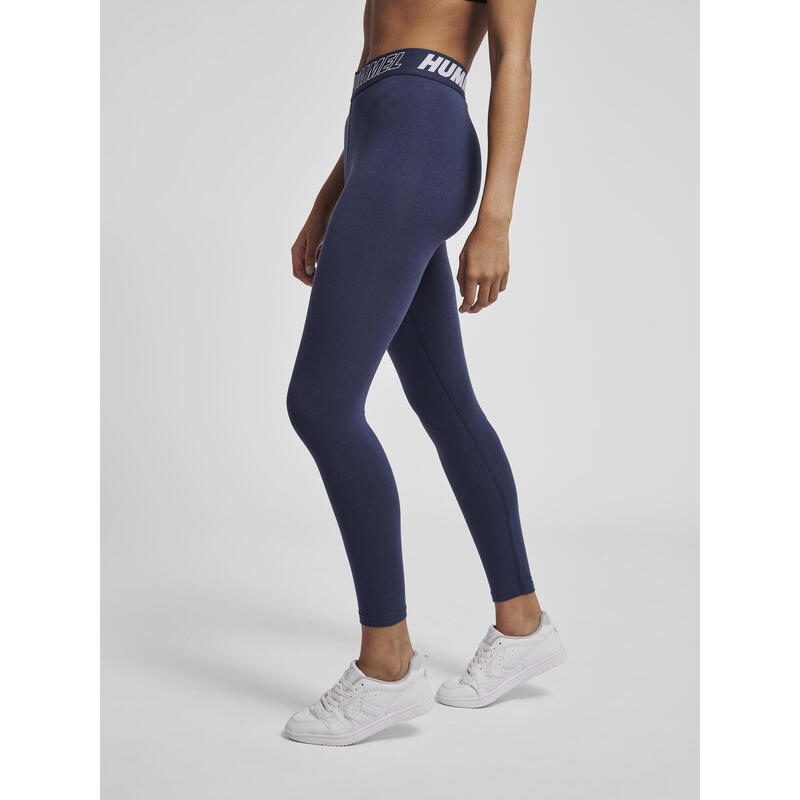 Damskie bawełniane legginsy mid-rise Hummel TE Maja