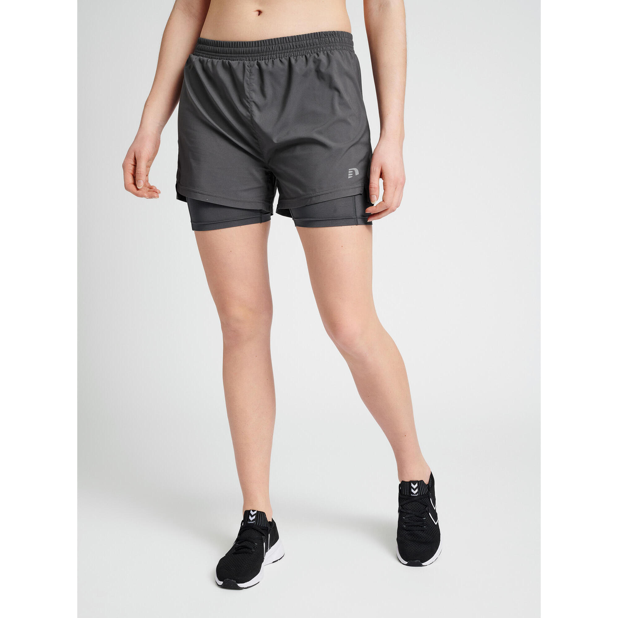 Newline - Fermeture À Cordon Short Women 2-in-1 Femme Newline - Short - Gris - S - Decathlon