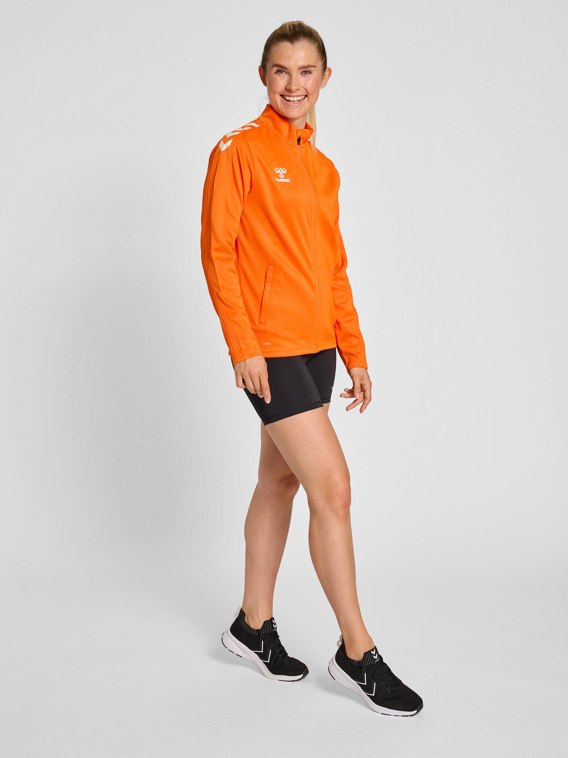 Casaco de fato de treino para desporto feminino com meio fecho de correr Hummel 2/7