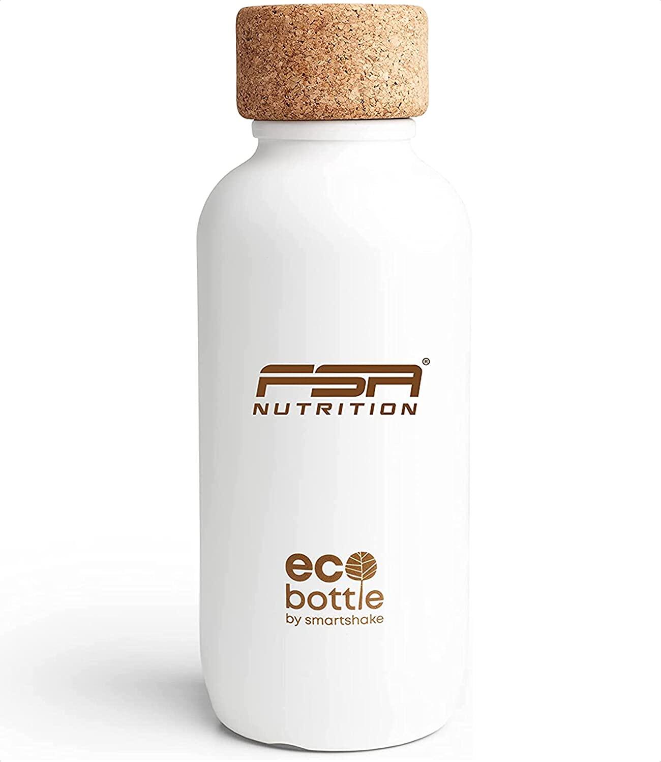 FSA NUTRITION Trinkflasche 650 ml aus Öko-Materialien (Zuckerrohr & Naturkork) - Weiß