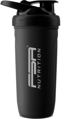 Edelstahl Protein Shaker 900ml mit Sieb für cremige Protein Shakes - Schwarz