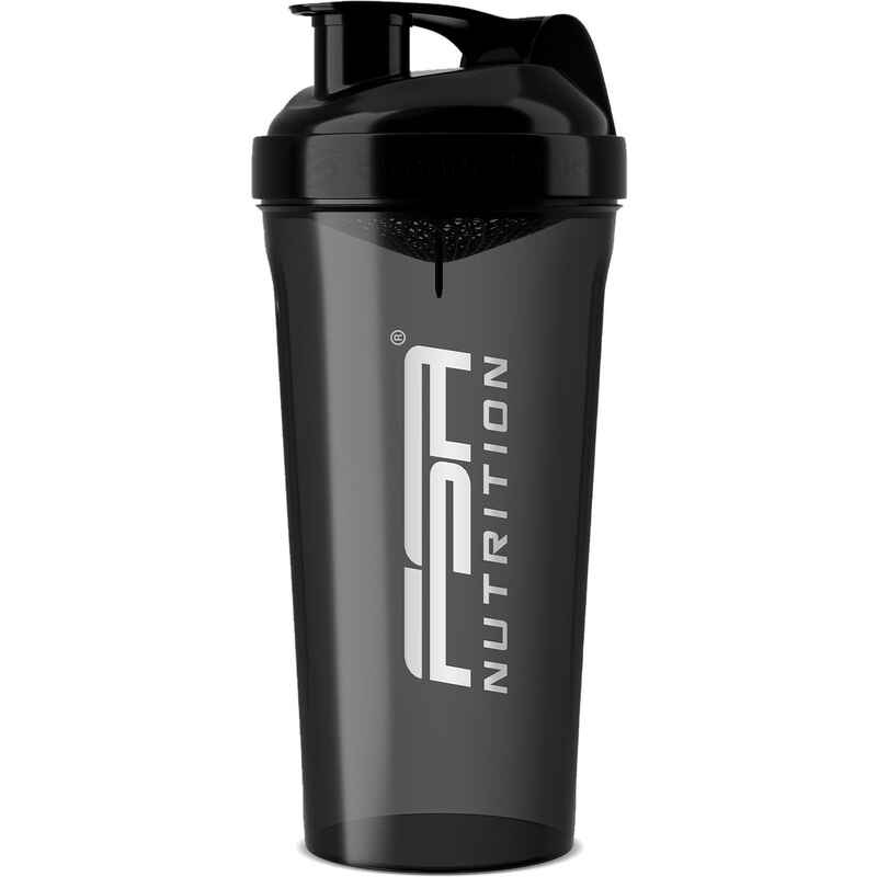 Protein Shaker 800ml auslaufsichere Trinkflasche - Schwarz