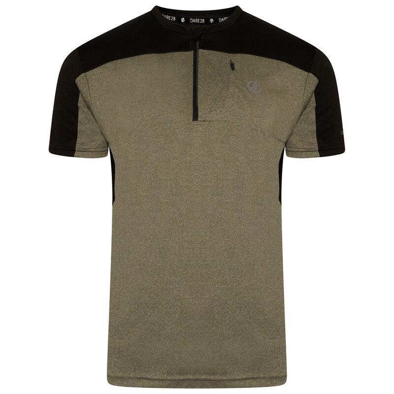 Aces III Fitness-T-Shirt für Herren mit halbem Reißverschluss - Grün
