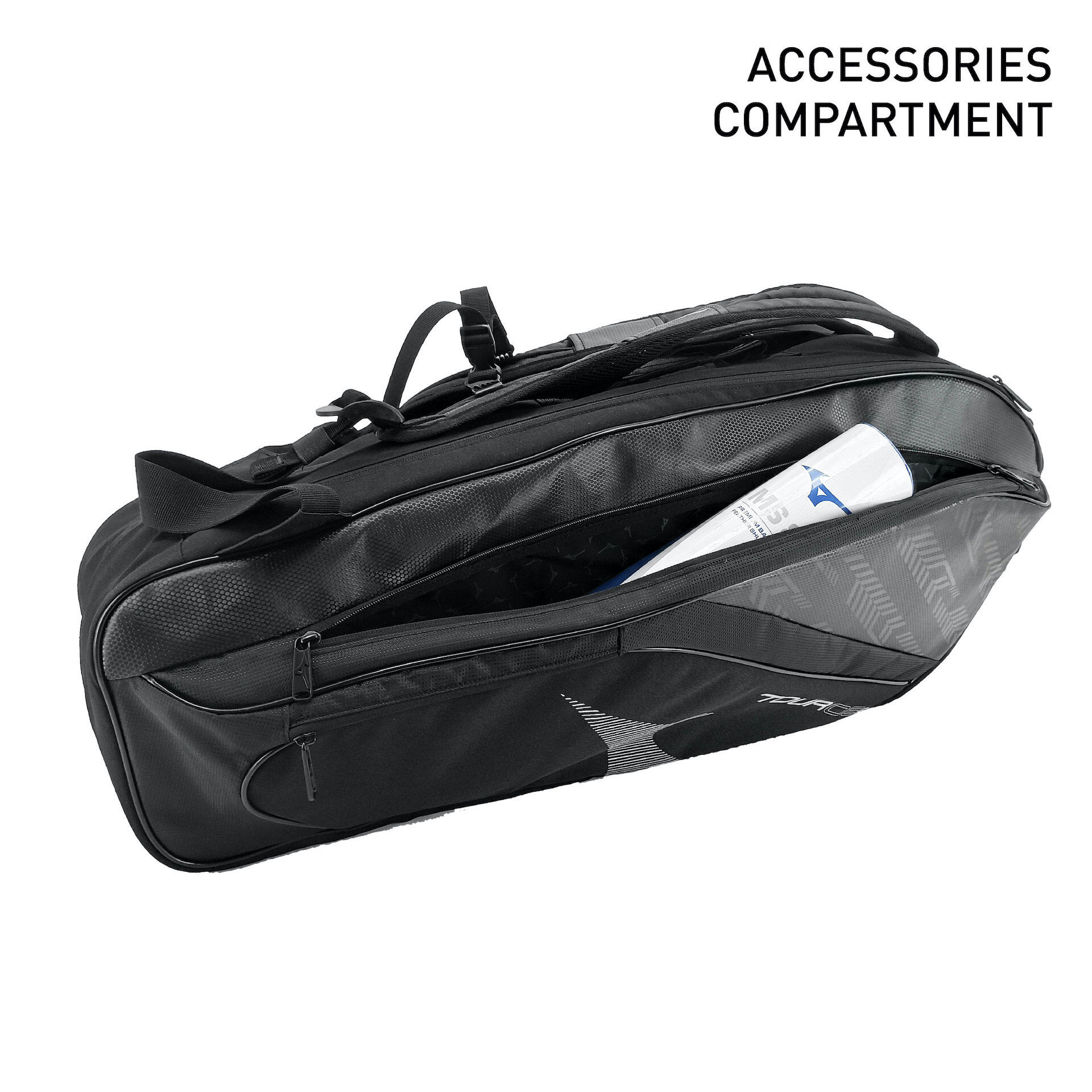 Badminton Racket Bag - Tour Series 2-Comp Bag (Black/Silver)
