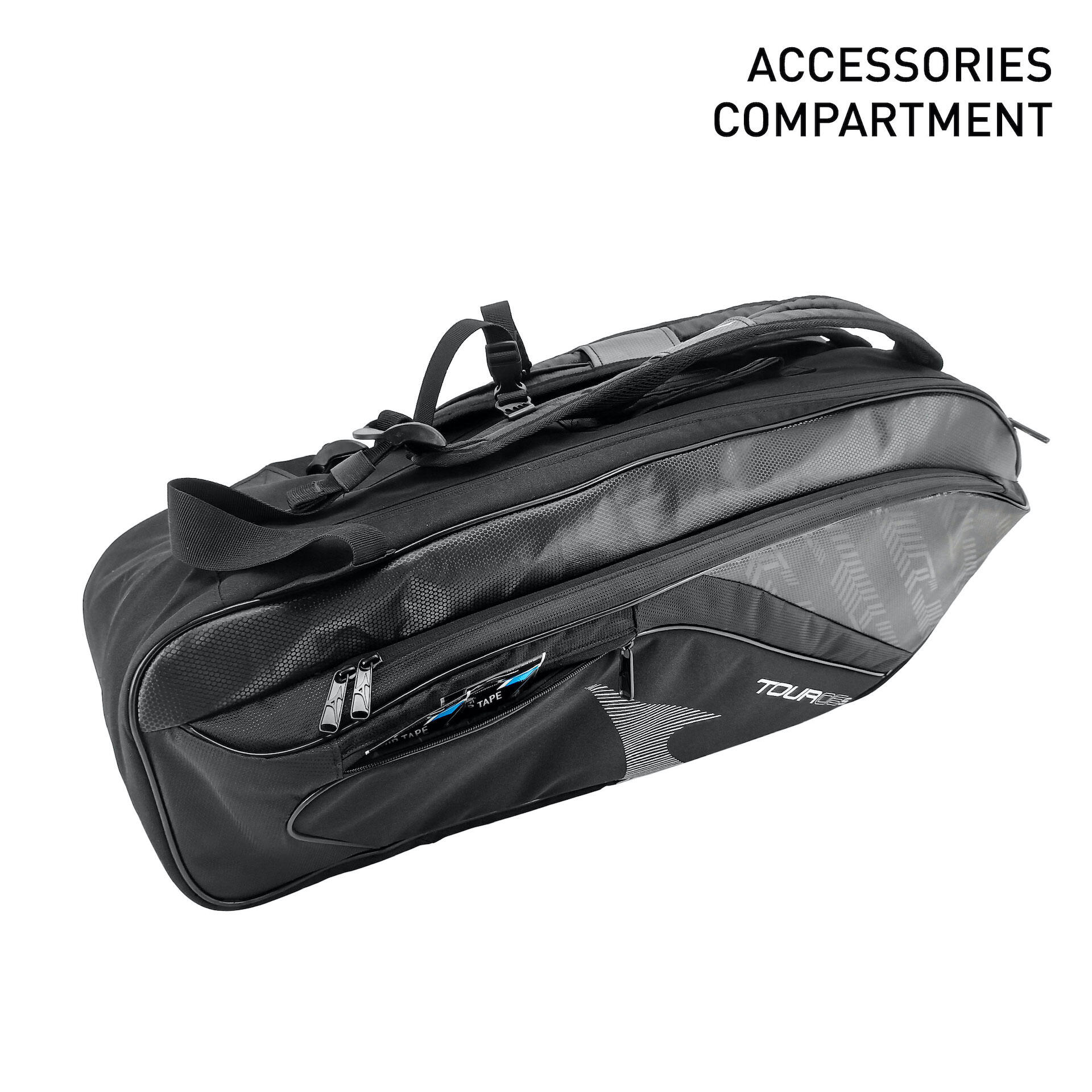 Badminton Racket Bag - Tour Series 2-Comp Bag (Black/Silver)