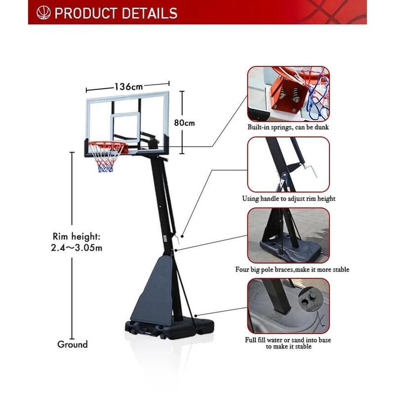 Pegasi basketbalpaal Dunk Pro 2.30 - 3.05m