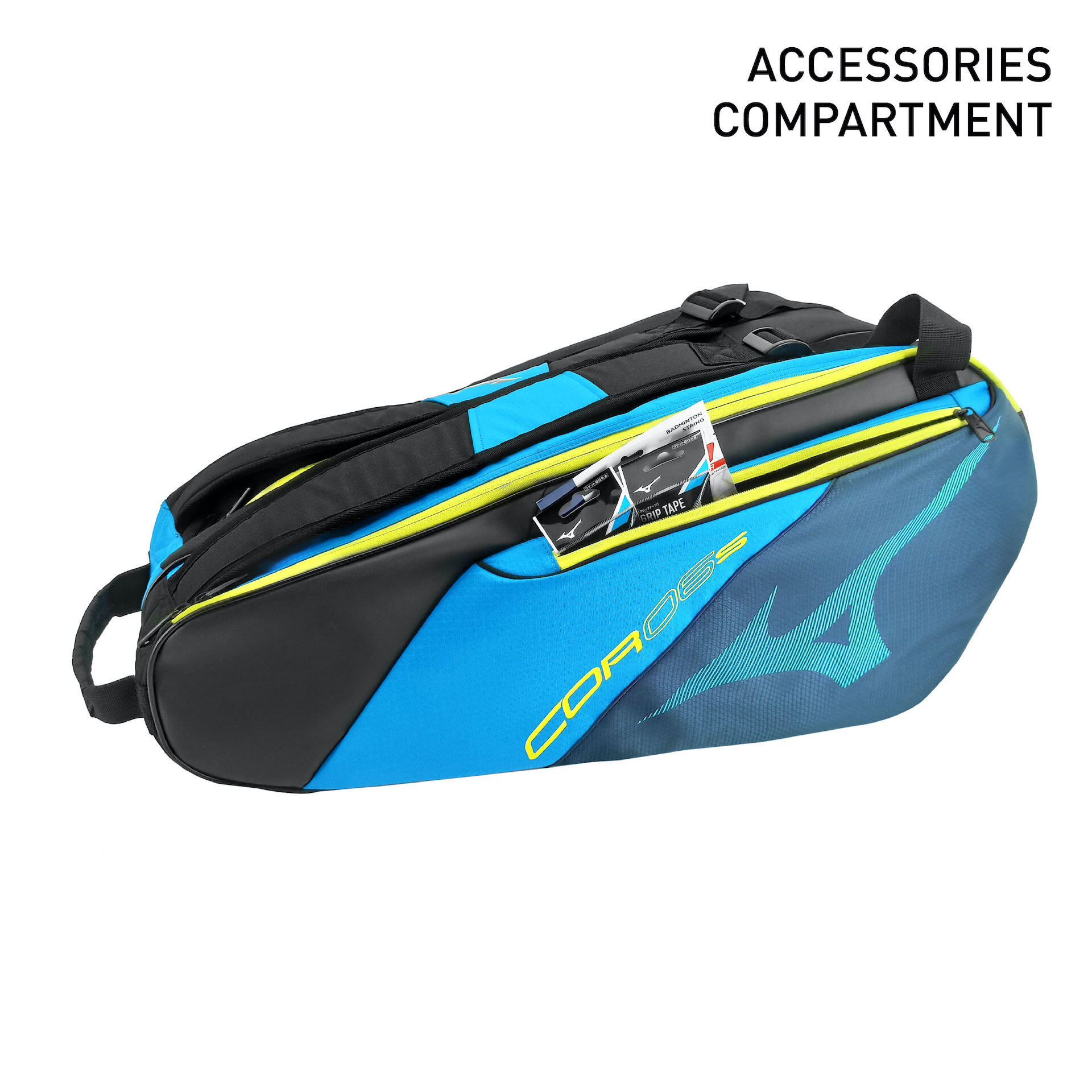 Badminton Racket Bag - Core Series 2-Comp Bag (Black/Blue)