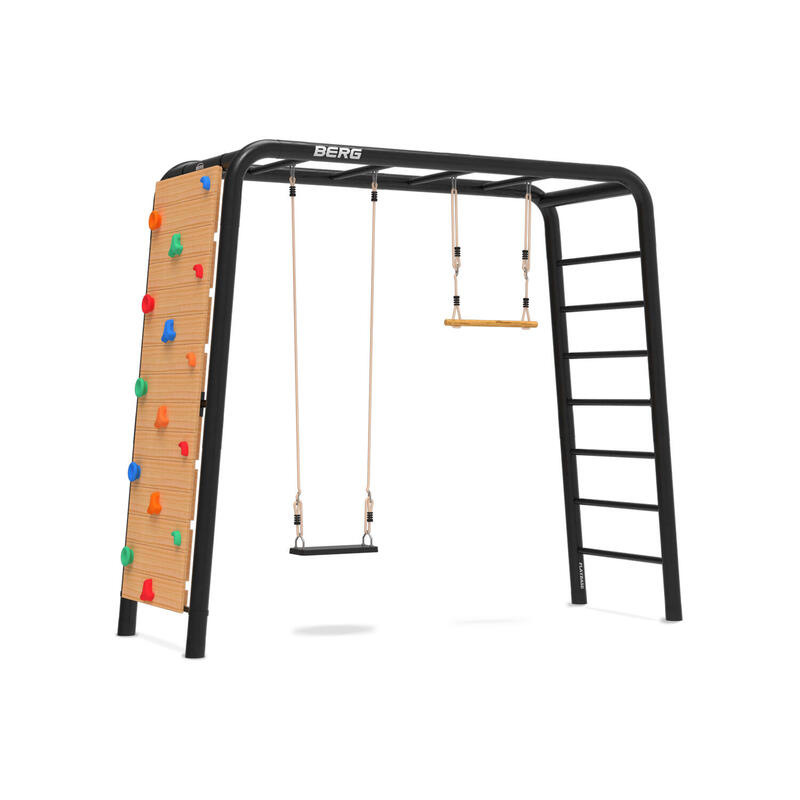 BERG PlayBase Medium TL (rubberen schommel + trapeze + klimwand)