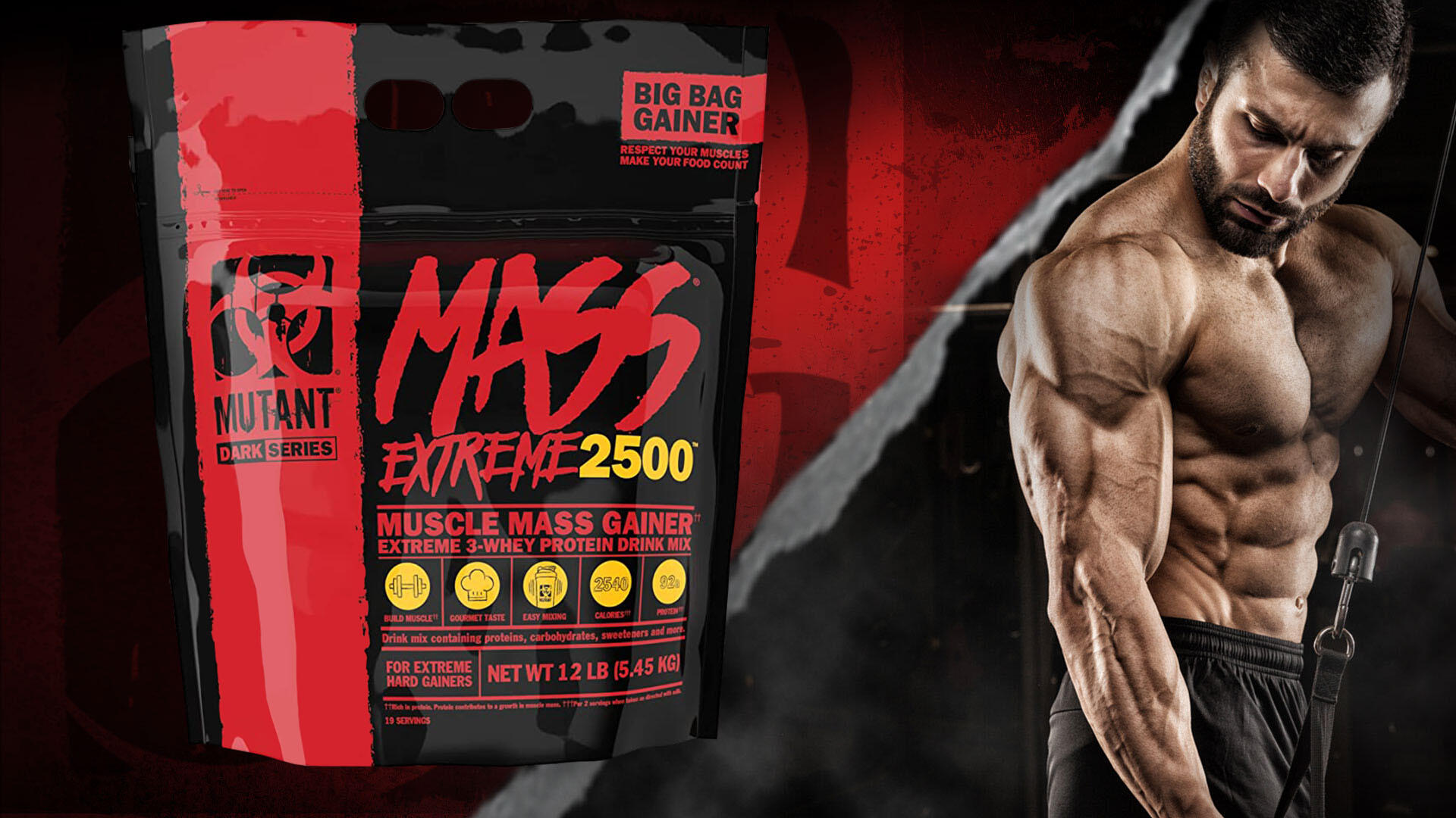 Mutant Mutant Mass EXTREME 2500 (12lbs) Vanilla Ice Cream - Aumento di peso 2/4