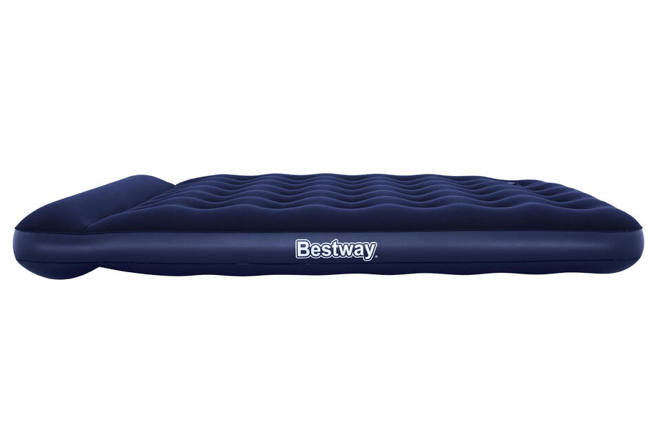 Materac welurowy z pompką nożną 203 x 152 x 22 cm 67226