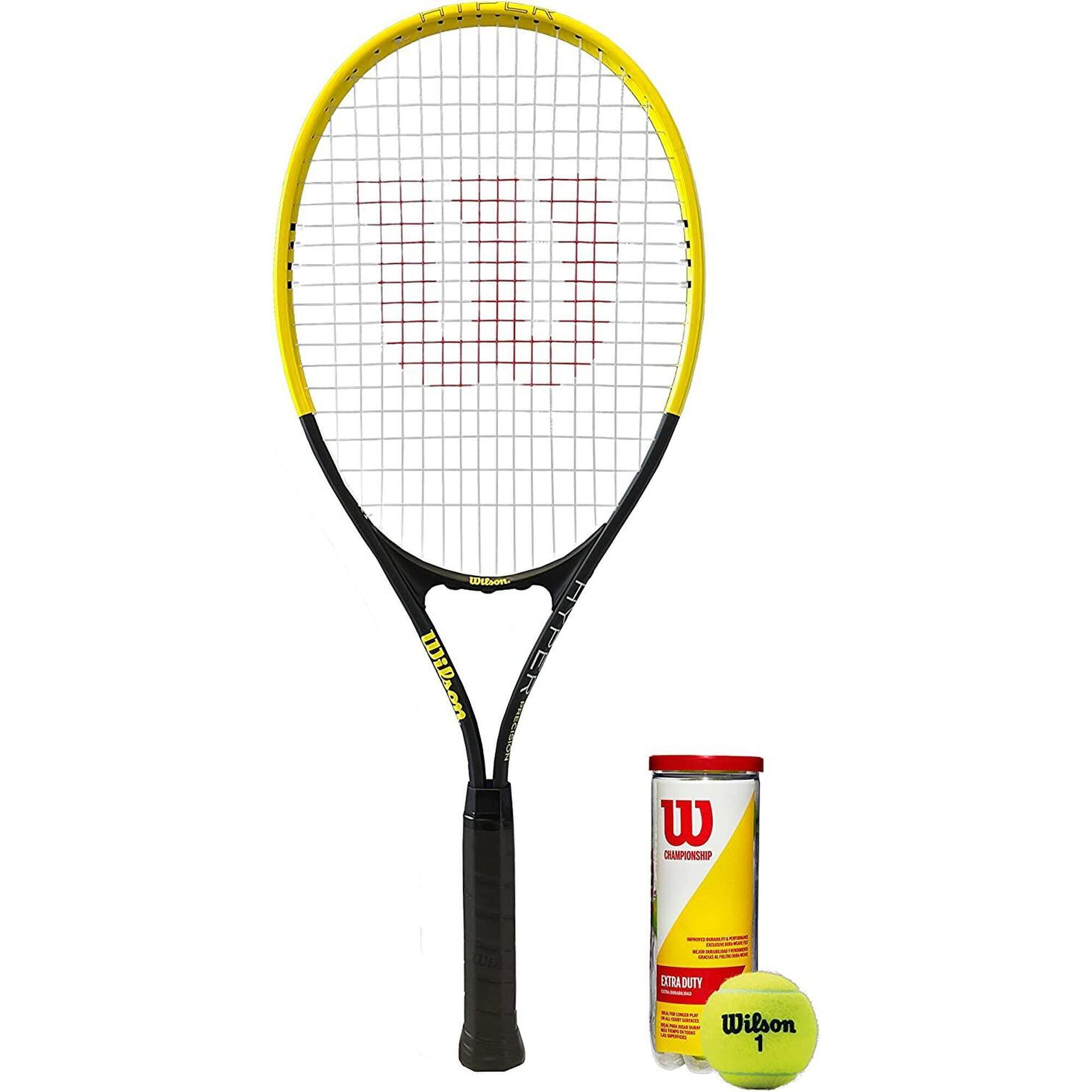 WILSON Wilson Hyper Precision Tennis Racket & 3 Wilson Championship Tennis Balls