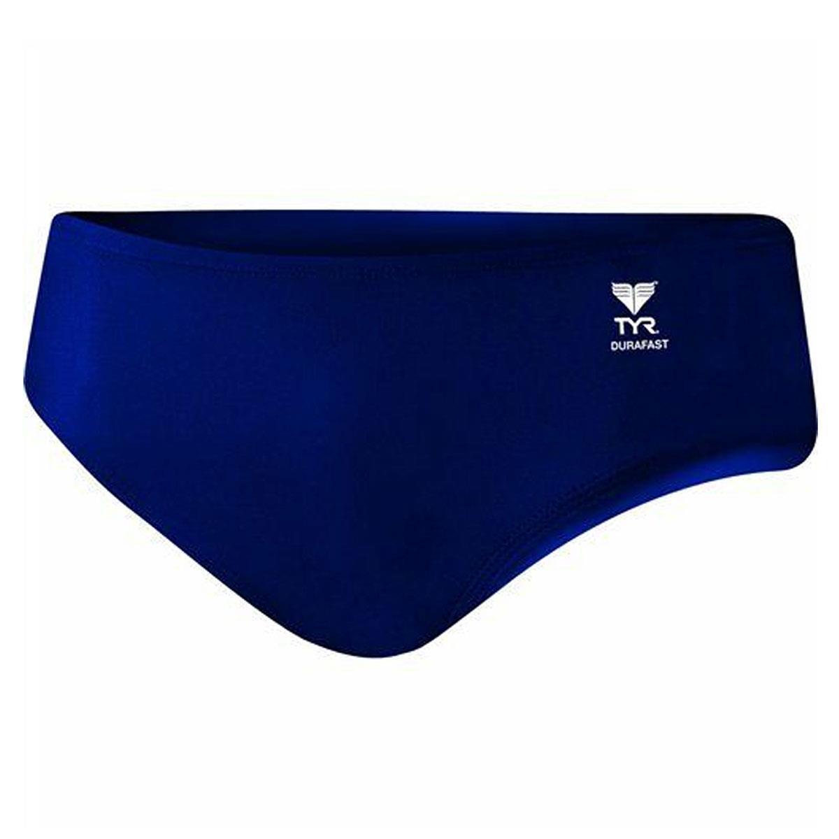 TYR Boy's Durafast Solid Racer Briefs - Navy 1/3