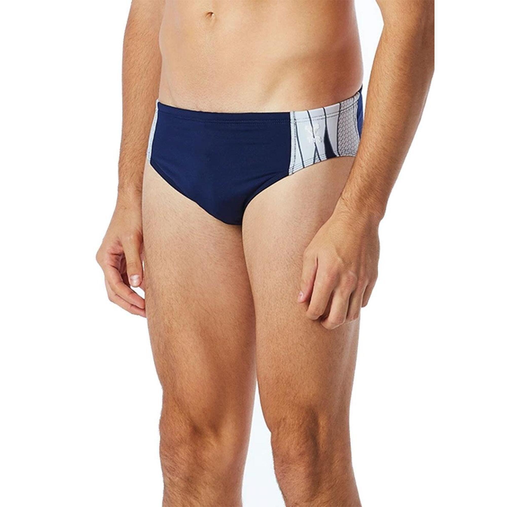 TYR Men's Phoenix Splice Racer Briefs - Navy/ White 1/3