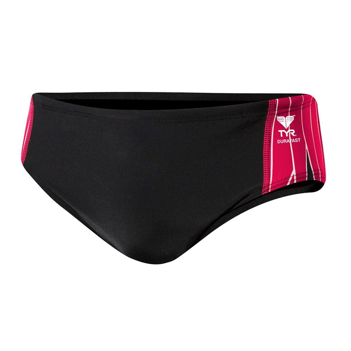 TYR Men's Phoenix Splice Racer Briefs - Black/ Red 2/3