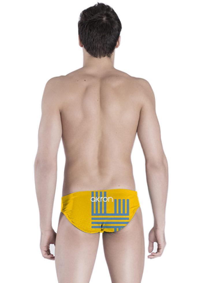 Akron Men's Adi Four Brief - Yellow / Blue 2/3