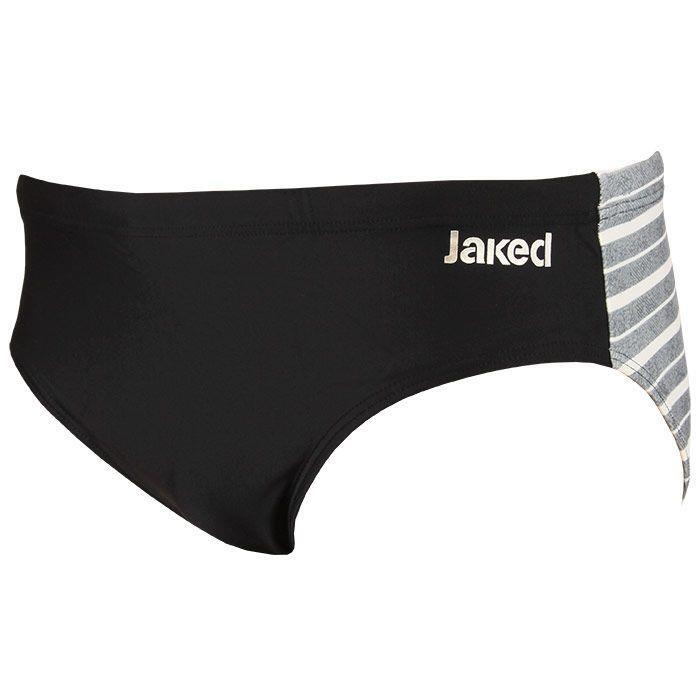 Jaked Mens Love Swim Briefs - Black/Grey 1/3