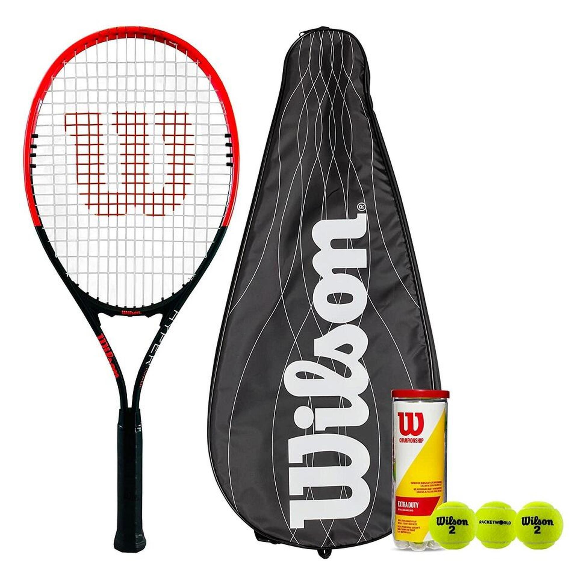 Wilson Hyper Power Tennis Racket, Performance Padded Cover & Championship Tennis 1/1