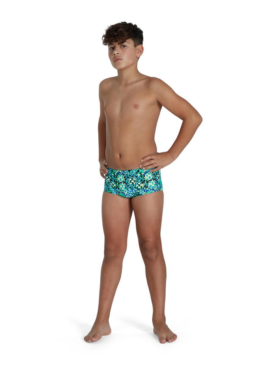 Speedo Boy's Pond Life 13cm Brief - Green/ Adriaic/ Yellow 1/5