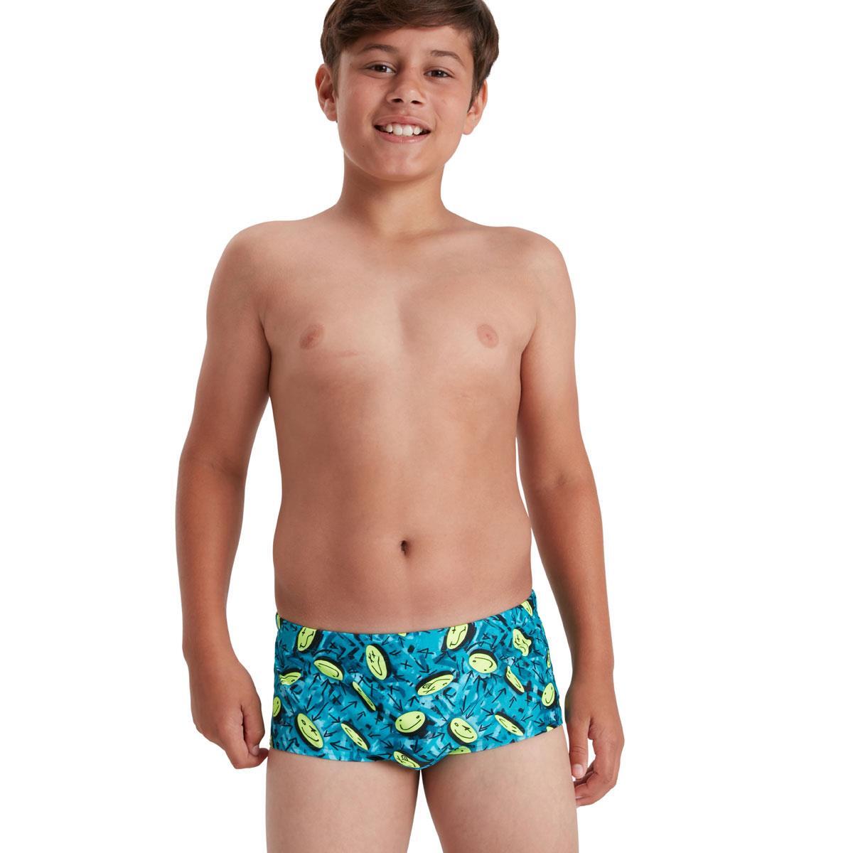 Speedo Boy's Smileys 13cm Brief - Adriatic/ Yellow/ Nordic Teal 1/5