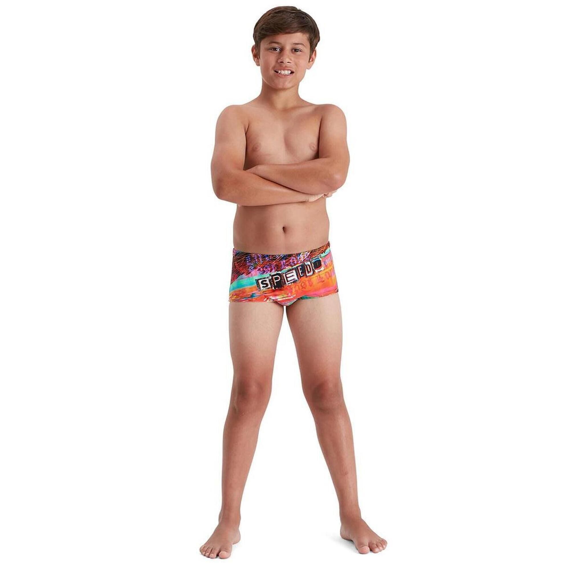 SPEEDO Speedo Boy's Glitche 13cm Brief - Black/ Salso/ White