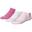 Sneakersocken für Erwachsene, 3erPack Unisex Pink