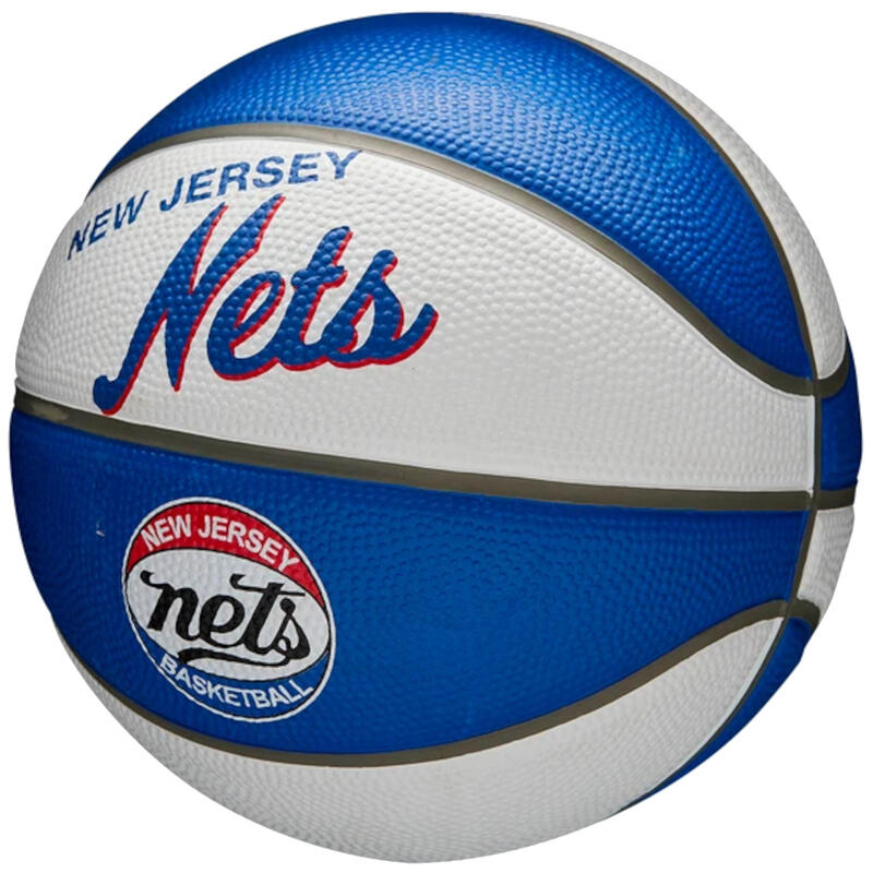 Mini bola de basquetebol Wilson NBA Team Retro Brooklyn Nets tamanho 3