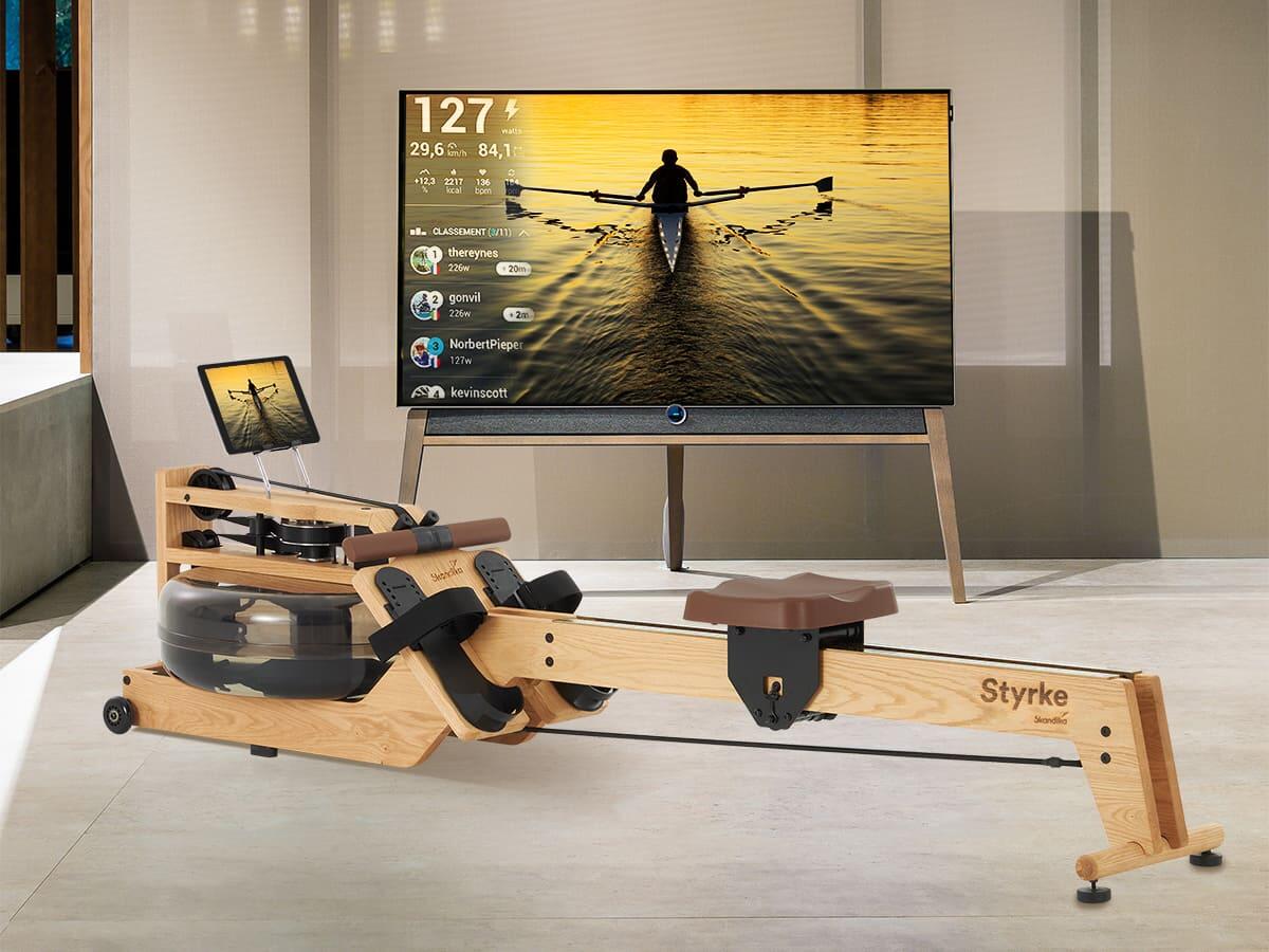 Vogatore ad acqua in legno - Styrke - Fitness - Bluetooth - 211 x 54 x 68 cm 3/7