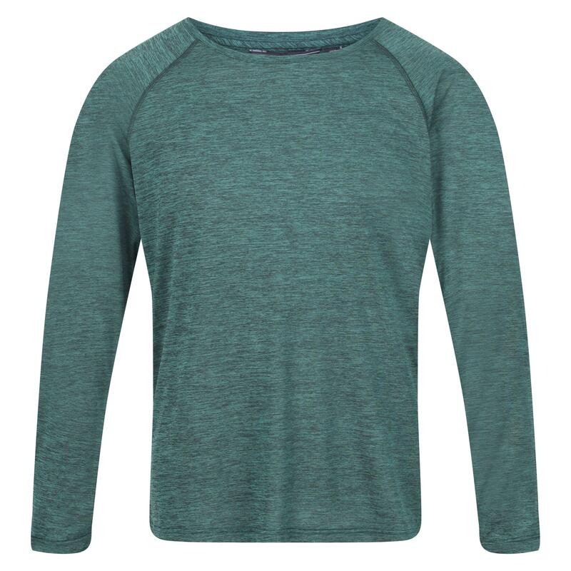 Camiseta Jaspeada Burlow Manga Larga Hombres Verde Pacífico