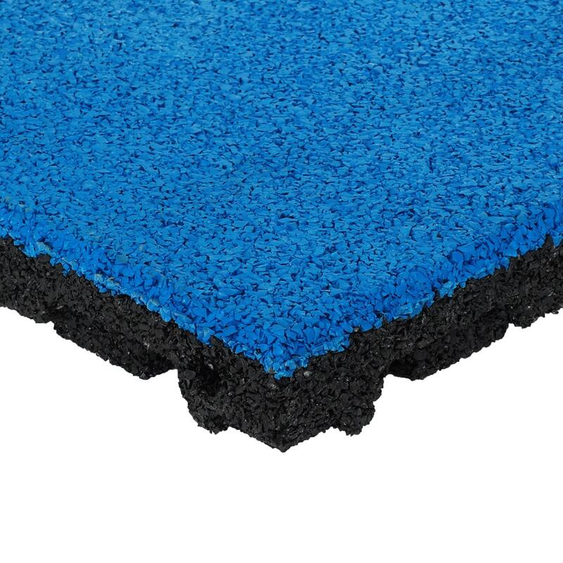 Baldosa de caucho EPDM capa superior - 50x50 cm - 45 mm - Azul claro