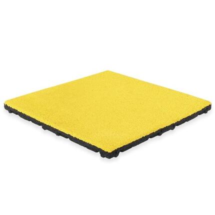 Dalle en caoutchouc, couche supérieure EPDM - 50 x 50 cm - 45 mm - Jaune