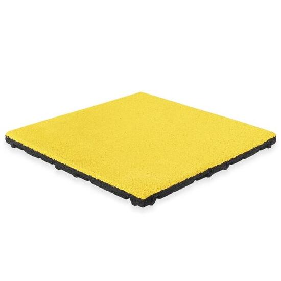 Dalle en caoutchouc, couche supérieure EPDM - 50 x 50 cm - 45 mm - Jaune