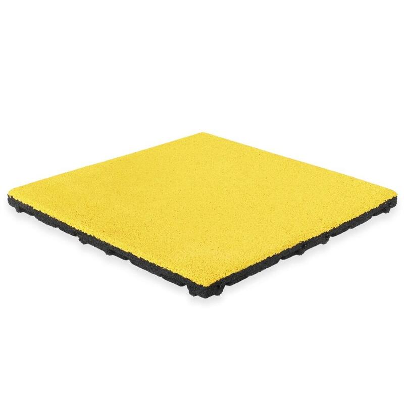 Dalle Caoutchouc Couche supérieure EPDM - 50 x 50 cm - 45 mm - Jaune