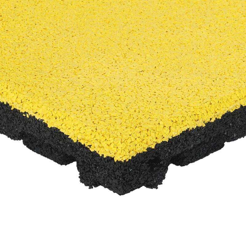 Dalle Caoutchouc Couche supérieure EPDM - 50 x 50 cm - 45 mm - Jaune