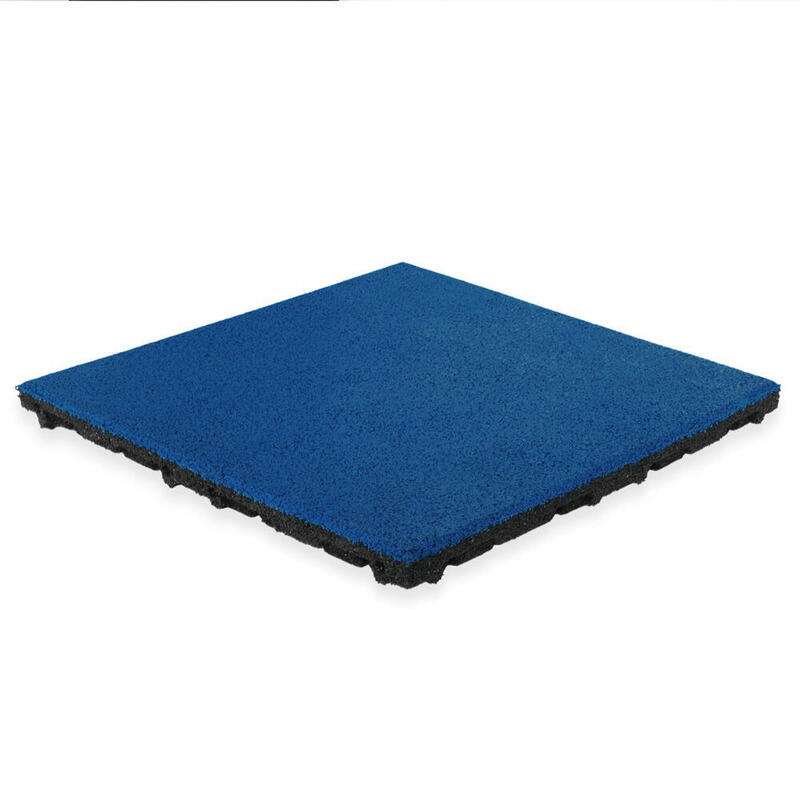 Baldosa de caucho EPDM capa superior - 50x50 cm - 45 mm - Azul oscuro