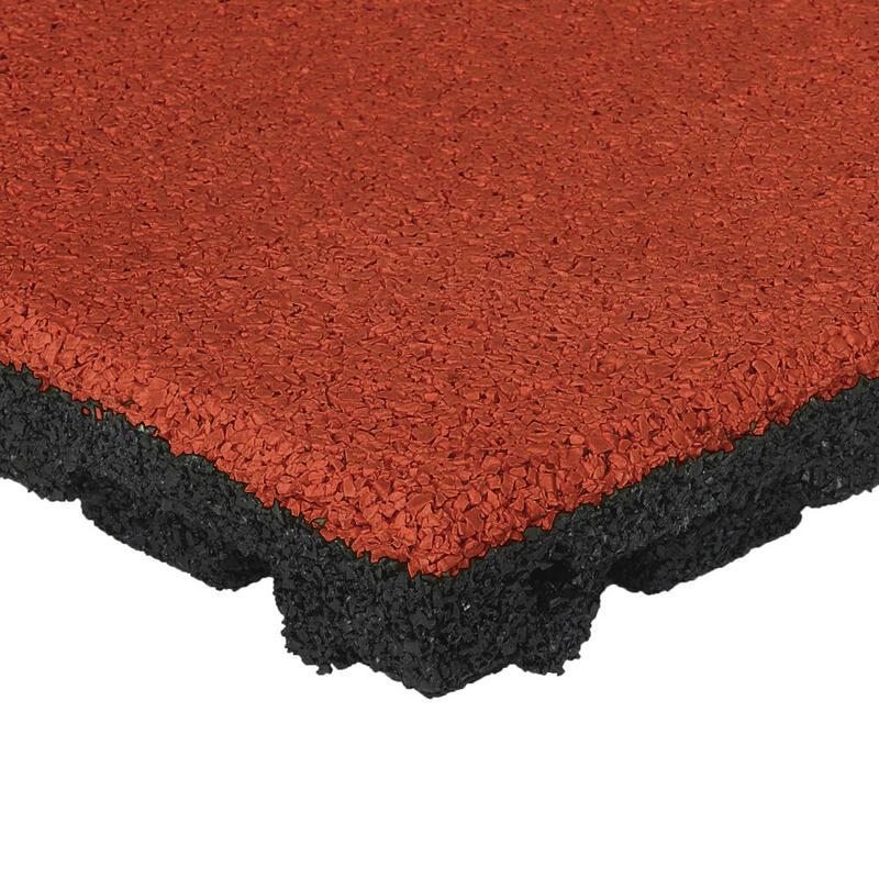 Dalle Caoutchouc Couche supérieure EPDM - 50 x 50 cm - 45 mm - Rouge