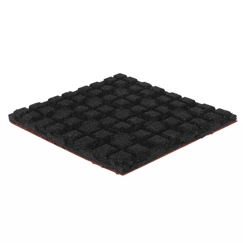 Dalle Caoutchouc Couche supérieure EPDM - 50 x 50 cm - 45 mm - Rouge