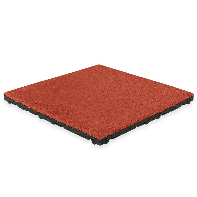 Ladrilho de borracha EPDM camada superior - 50 x 50 cm - 45 mm - Vermelho