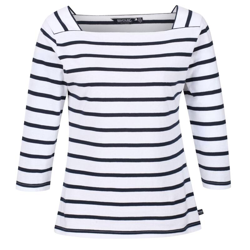 Tshirt POLEXIA Femme (Blanc / Bleu marine)