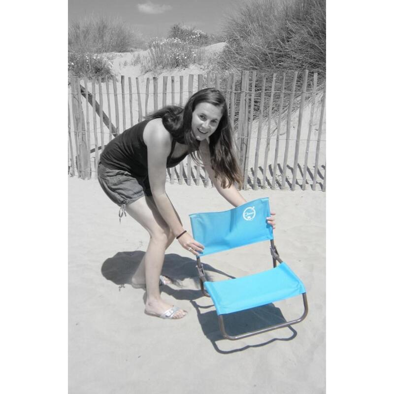 Chaise de plage cale dos 1 pliure - Bleu turquoise