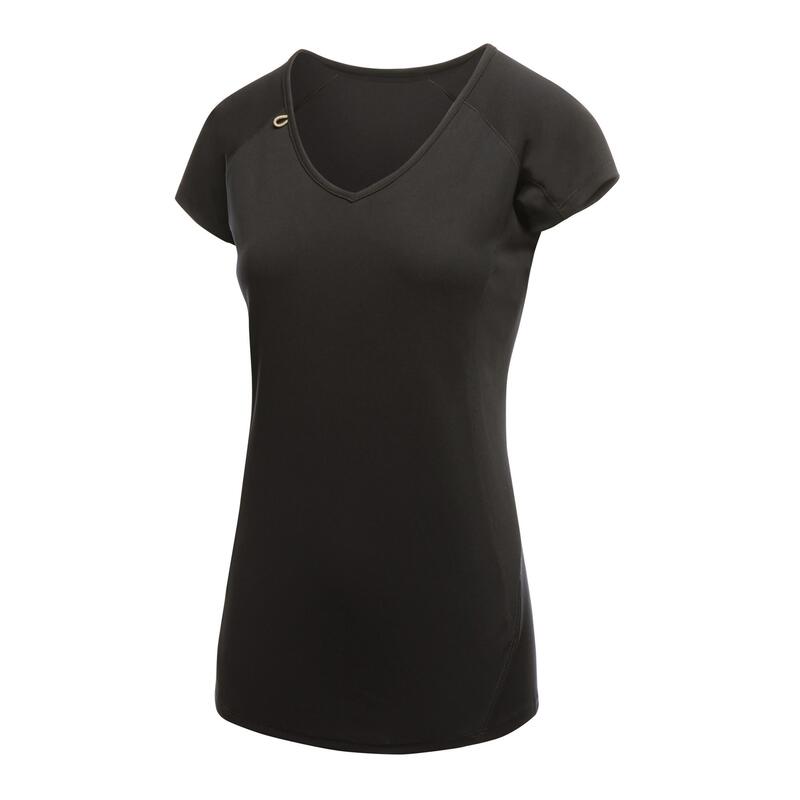 Camiseta de manga corta modelo Beijing para mujer Blanco/Negro