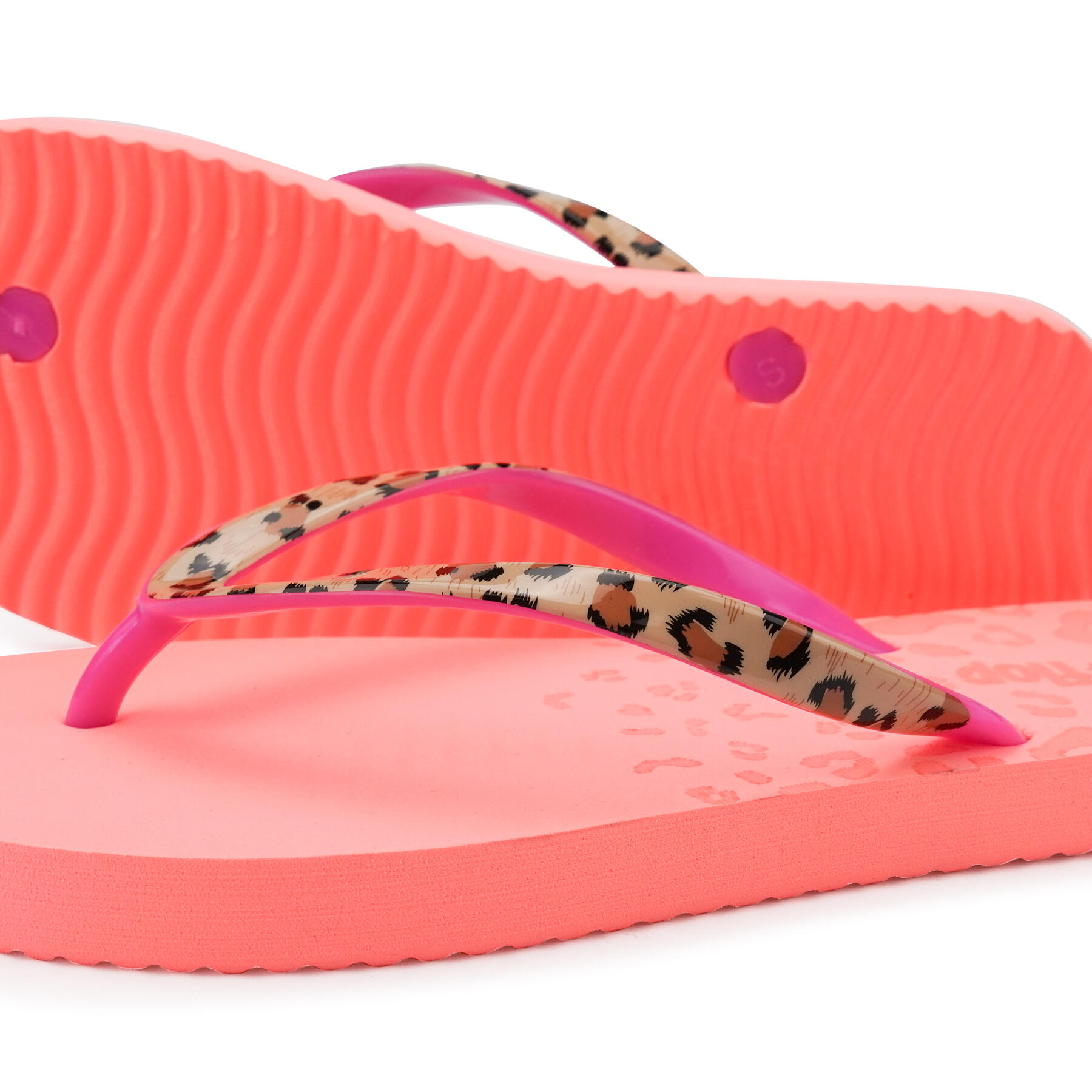 Femme Tongs easy*leo Néon Pêche 4/4