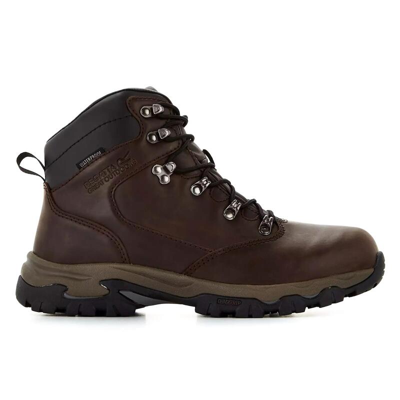 Mens Tebay Waterproof Leather Walking Boots (Peat) REGATTA - Decathlon