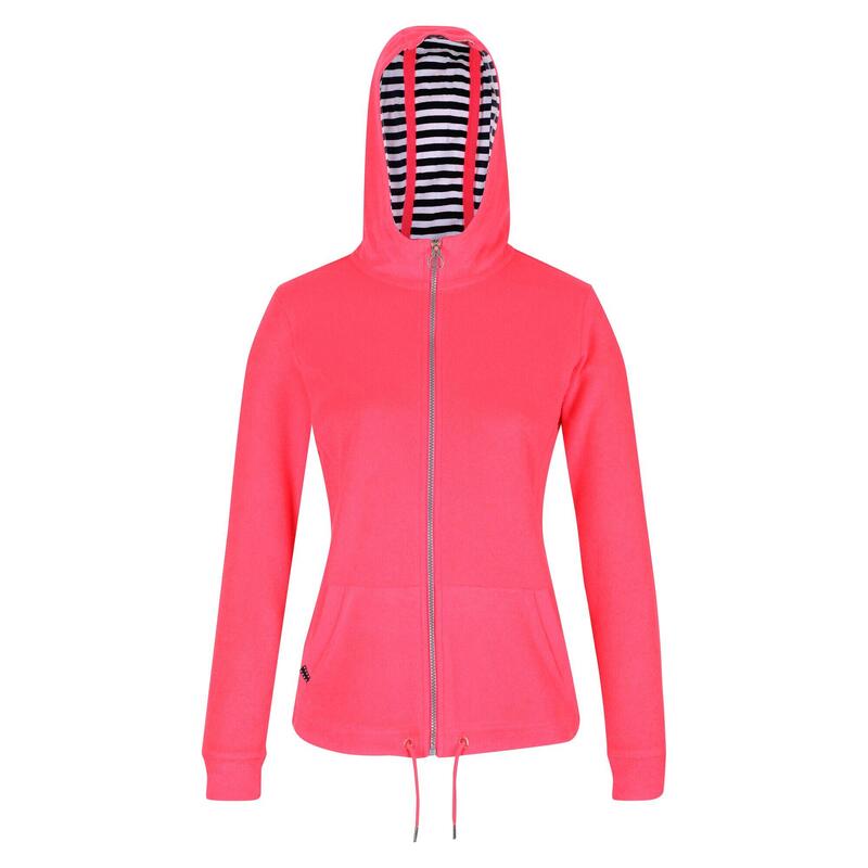 Sudadera con Cremallera Bayarma de Toalla para Mujer Rosa Neón