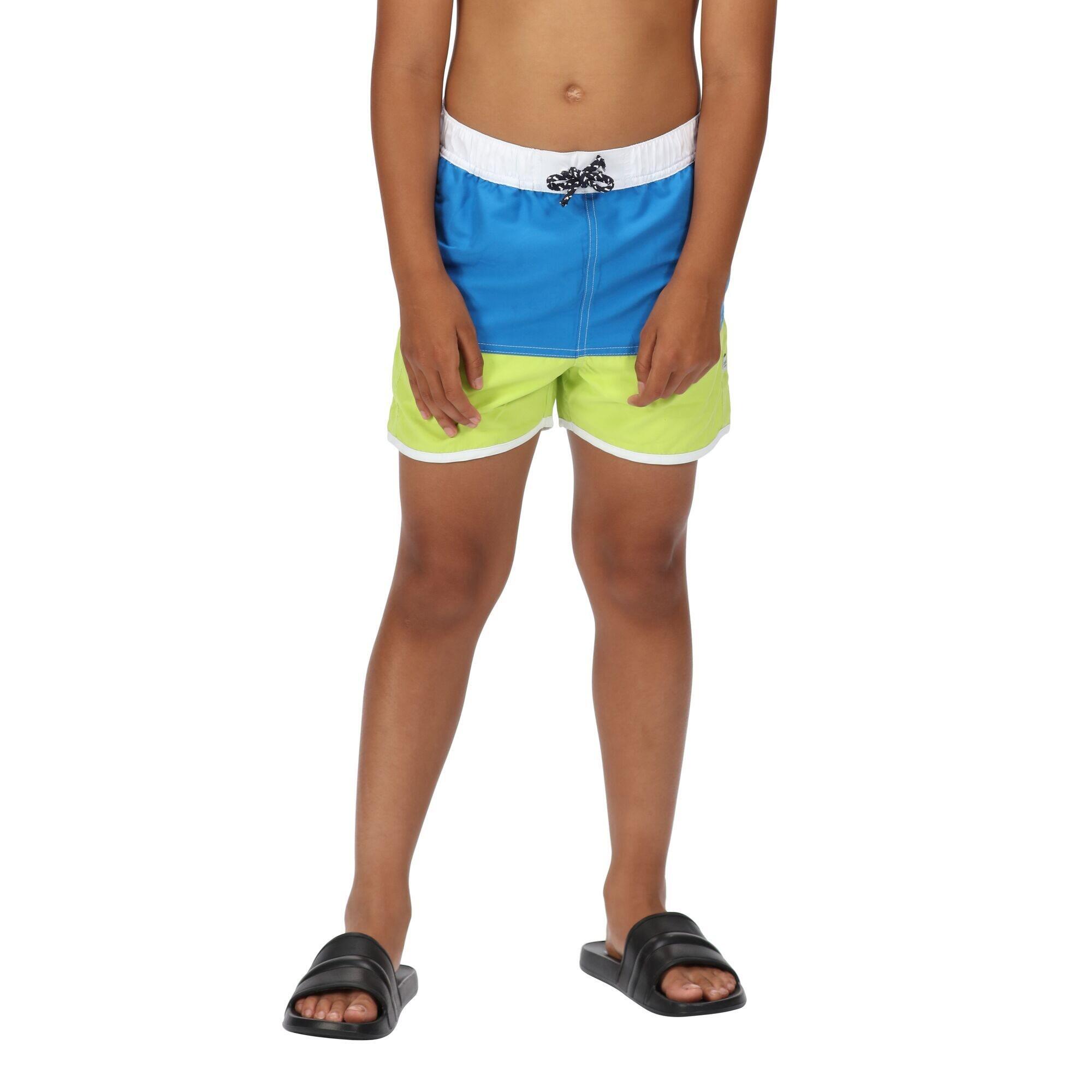 Childrens/Kids Sergio Swim Shorts (Imperial Blue/Bright Kiwi) 4/5